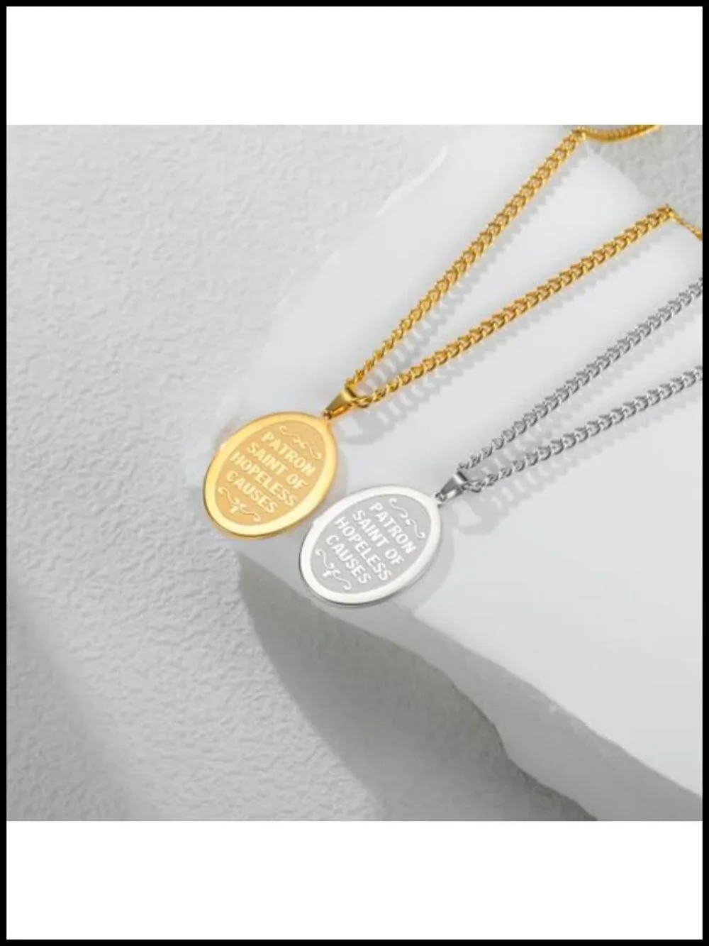 St. Jude Pendant Necklace Stainless Steel Religious Medal Patron Saint